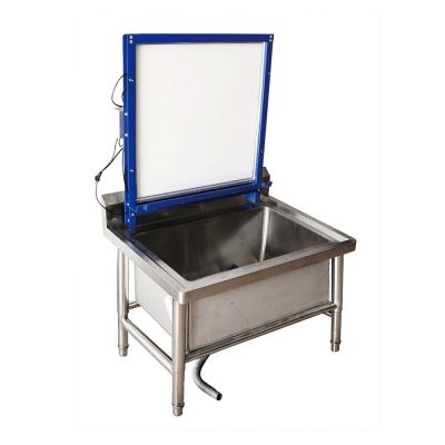 Floor Type Stainless Steel Screen Printing Wash Tank Washout Booth with Backlight