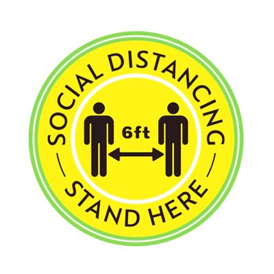 5PC Social Distancing Flooring Tile Sticker