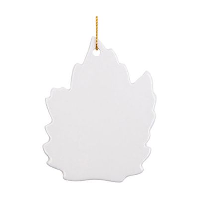 3" Maple leaf Shape Ceramic Ornament