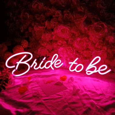 CALCA Pink LED Neon Sign Bride to be , Sign Length 73 X 18cm