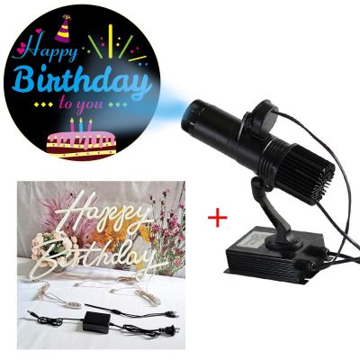 20W LED Gobo Projector (with Happy Birthday Rotating Glass Gobos)+Happy Birthday Neon Sign