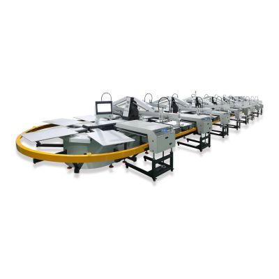 8 Color 30 Station Oval Evolution Automatic Screen Printing Press with Dryer