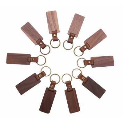 150 Pack DIY Blank Wood Keychain Key Tags Personalized Wood Keychains for DIY Car Ornament Gift