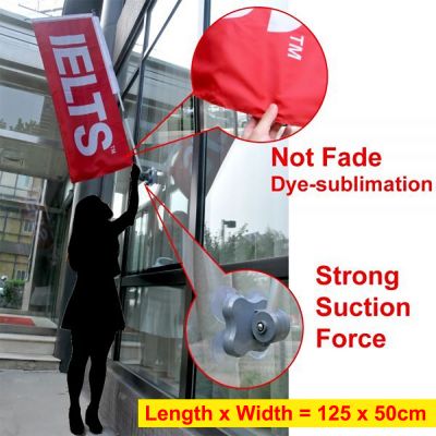 เสาแบนเนอร์พร้อมชุดสำหรับดูดติดผนังคู่ (Banner Pole with Dual Suction Cup System) --- Banner Pole with Dual Suction Cup System