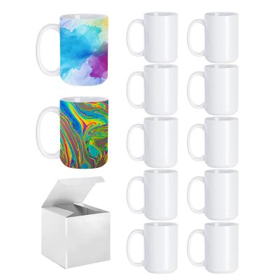 15 OZ Sublimation Blank White Mugs