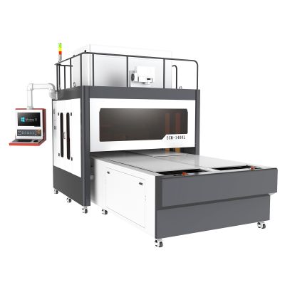 2-Station Laser Marking Machine for Jeans with High-Speed Galvo Scanner