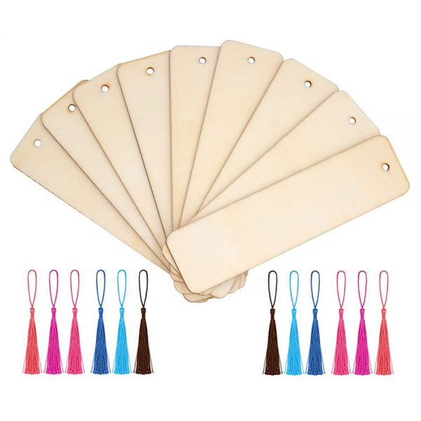 US Stock CALCA 36 Pack Wood Blank Bookmarks Wood Hanging Tags US Stock CALCA 36 Pack Wood Blank Bookmarks Wood Hanging Tags