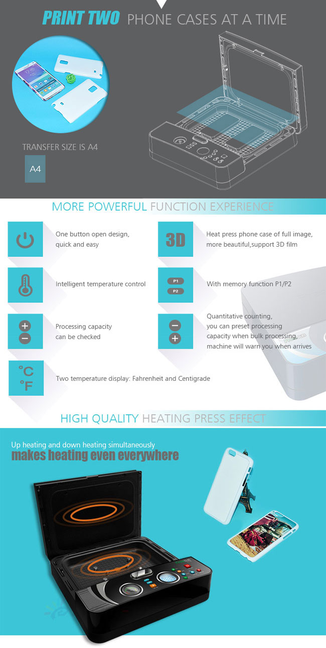 Smallest Lightest 3D Sublimation Vacuum Heat Press Machine Specially for Phone Cases Printing  usage