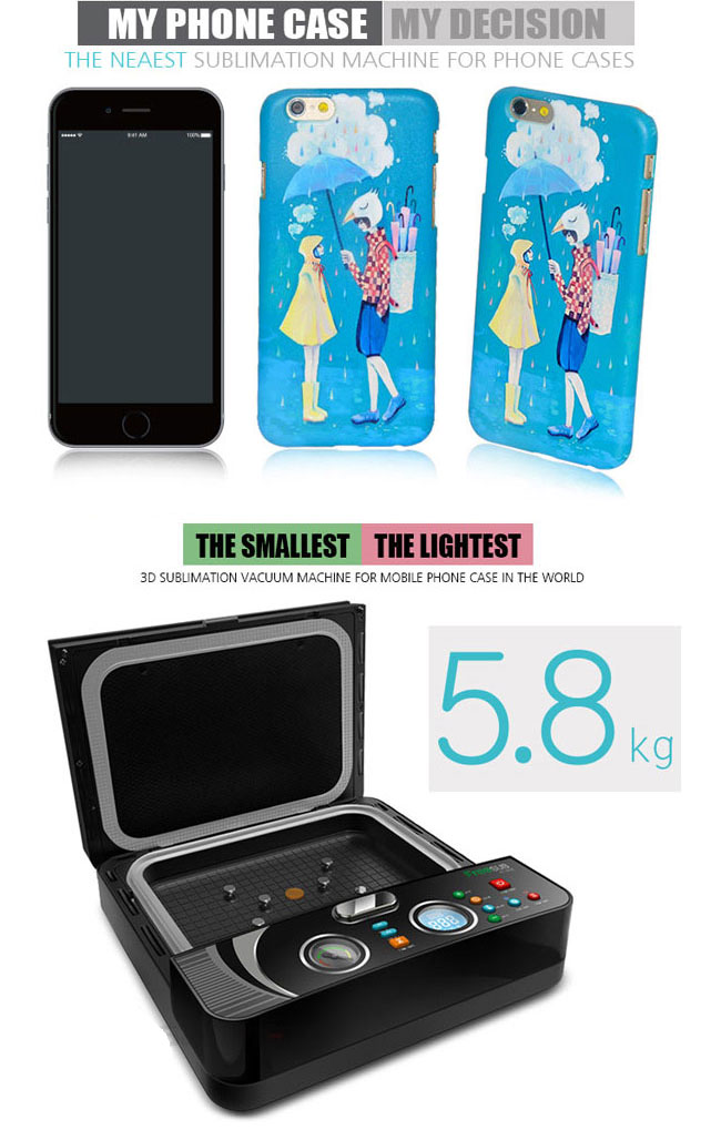 Smallest Lightest 3D Sublimation Vacuum Heat Press Machine Specially for Phone Cases Printing Detail