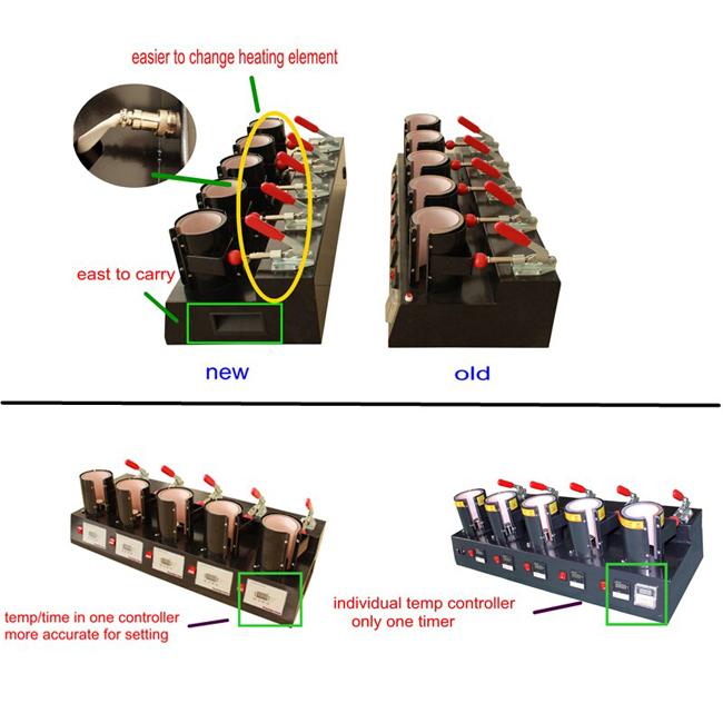 Upgrade High Efficient 5 Digital Cup Mug Heat Press Machine Comparision