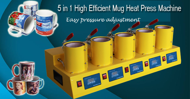 Upgrade High Efficient 5 Digital Cup Mug Heat Press Machine