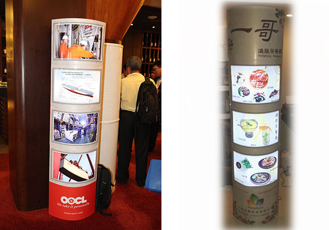 ECO Foldable Quick Installation Paper Bespoke Graphics Four-layer Light Box Cardboard Column for Promotion High Quality