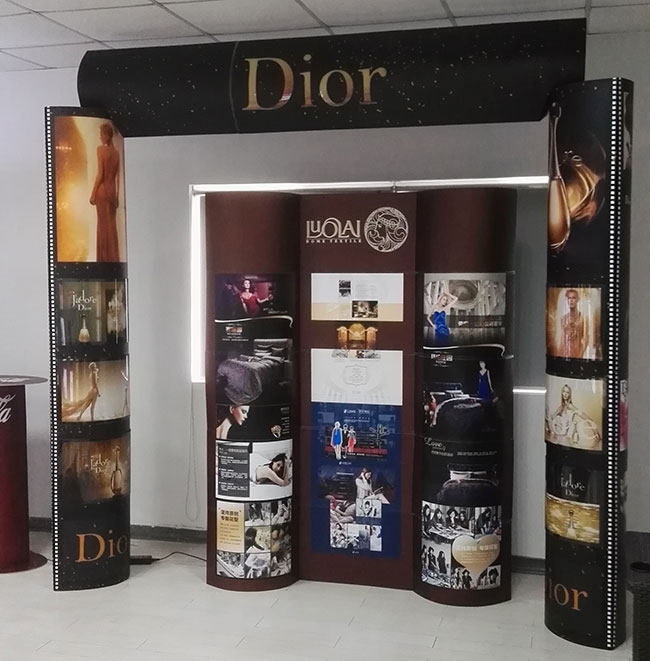 ECO Foldable Quick Installation Paper Bespoke Graphics Four-layer Light Box Cardboard Column for Promotion High Quality