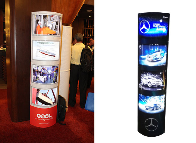 ECO Foldable Quick Installation Paper Bespoke Graphics Four-layer Light Box Cardboard Column for Promotion High Quality