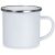 12oz Sublimation White Enamel Mug with Silver Rim