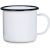 12oz Sublimation White Enamel Mug with Black Rim