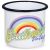 12oz Sublimation White Enamel Mug with Black Rim