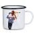 12oz Sublimation White Enamel Mug with Black Rim