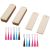 36 Pack Wood Blank Bookmarks, Wood Hanging Tags Rectangle Shape Blank Bookmark with Holes and 6 Colors Tassels for DIY Classroom Projects and Party Decor Gifts Tags