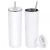20oz Taperless Sublimation Blank Skinny Tumbler Stainless Steel Insulated Water Bottle Double Wall Vacuum Travel Cup With Sealed Lid and Straw (White)